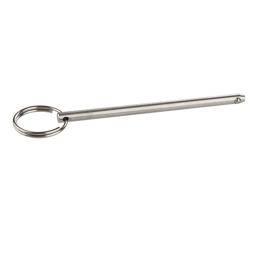 2 Pack Long Quick Release Pin, Diameter 1/4"(6.3mm), Overall Length 4-3/4"(120mm), Usable Length 4.13"(105mm), Full 316 Stainless Steel, Bimini Top Pin, Marine Hardware