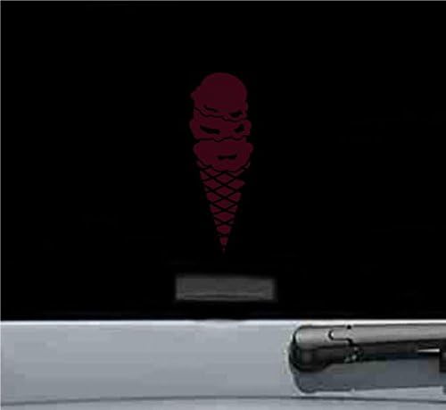 JS Artworks Ice Cream Cone Vinyl Decal Sticker (Burgundy)