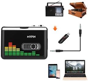 Cassette MP3 Cassette Tape-to-MP3 USB to Converter, Portable Walkman Audio Music Player Converter with Earphones