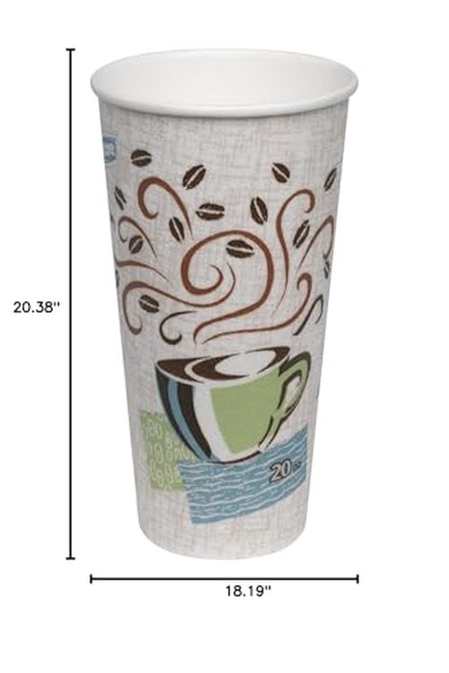 Dixie PerfecTouch 20 oz Paper Coffee Cups by GP PRO, Coffee Haze Design, 500 Count (25 Disposable Cups Per Sleeve, 20 Sleeves Per Case), 5320CD