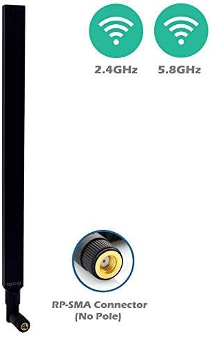 TECHTOO 9 2.4/5.8GHz PS4 (2.4/5.8GHz 1-Pack) WiFi Antenna Dual Band dBi for Router AP - Security IP Camera - USB Card
