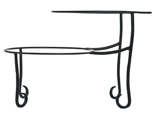 American Metalcraft TLSP1219 Wrought Iron Pizza Stand with Curled Feet, Two-Tier, 12" H x 19" W, Black