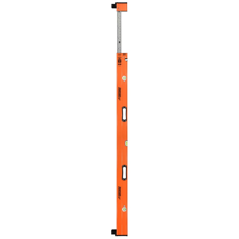 Johnson Level & Tool 5800-0610P 6FT - 10FT Extendable Plate Level, Triple-Secured Mounting System