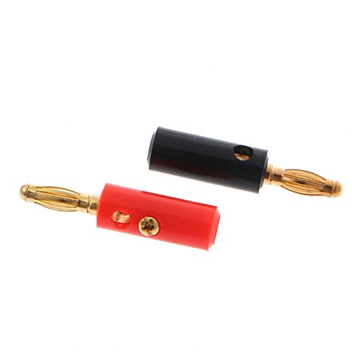 VizGiz 10 Pack Banana Plugs Replacement Screw On Type Banana Speaker Plug Connectors Audio Jack for Speaker Wire Wall