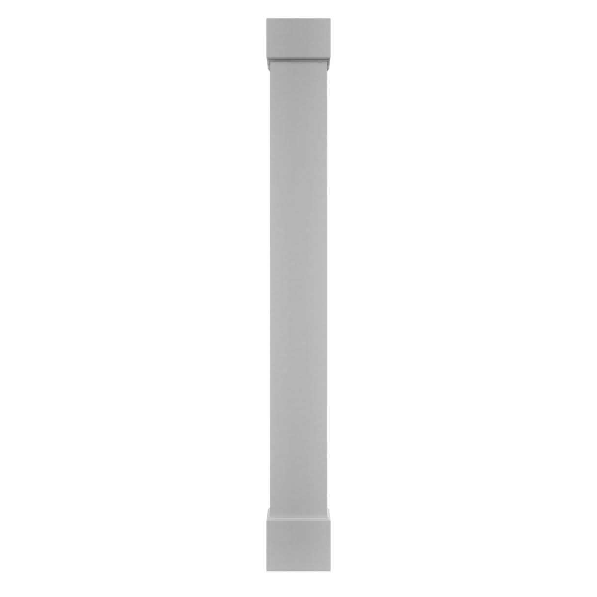 Ekena Millwork 10"W x 9'H Premium Square Non-Tapered Smooth PVC Endura-Craft Column Wrap Kit, Standard Capital & Base
