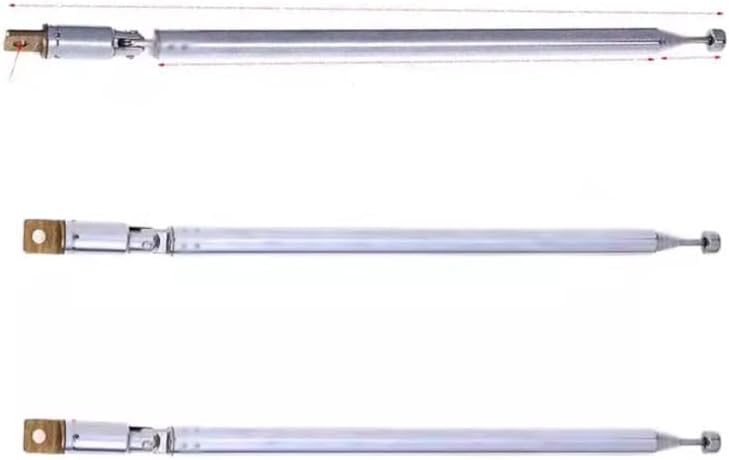 Lhazemu Antenna,62cm 24.4" 4-Sections 2pcs AM FM Radio Universal Length Stainless Steel Radio Antenna for AM FM Radio