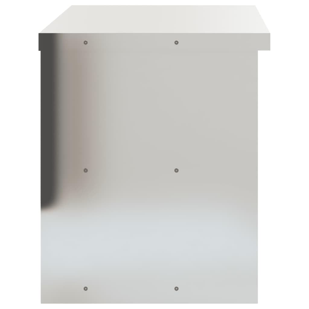 vidaXL Stainless Steel Wall-Mounted Kitchen Cabinet - Silver, 43.3""x15.7""x18.1"", Shelf Storage for Restaurants & Commercial Kitchens, 376445