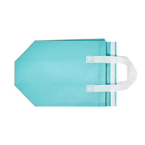Restaurantware Insulated Delivery Bags 100 Count 9.449 x 5.906 x 10.236 Inches Nonwoven Take Out Bags For Food With Sturdy Handles, Teal Insulated Grocery Bags Tamper-Evident Foldable