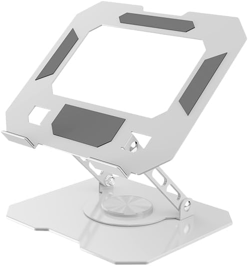 Generic 360 10-16 Inch Rotating Laptop Stand for Desk, Heavy Duty Solid Steel Ergonomic Laptop Riser, Foldable Portable