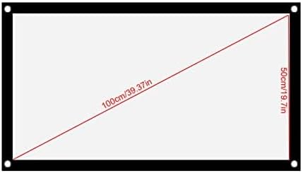 Yosoo Health Gear Screen,40 Inch 16:9 1.4-2.3m Portable Projector Thicken White Polyester Foldable Non-Crease for Home
