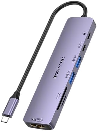 Loya Ark 4K60hz Pro,2 3.0 1 5Gbps 4K60hz 100W Charging,SD/TF3.0 USB C HUB,USB C to HD Multi-Port Adapter for MacBook