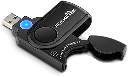Rocketek RT-CR3A 11 1 3.0 2 MMC In USB Memory Card Reader/Writer with A Build-in Card Cover and Slots (SD Card + Micro