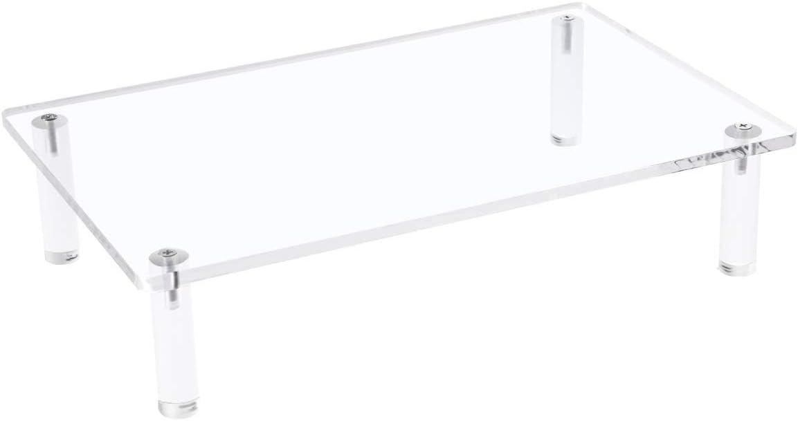 Sumerflos Clear Acrylic Monitor Laptop Stand, Sturdy and Save Space Computer Laptop Monitor Riser Stand for Home Office