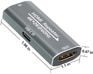 Sitechylor 4K 60Hz 2.0 TV/Laptop/PS4/DVD, HDMI Repeater hdmi Signal Booster Amplifier Extender with Power Required