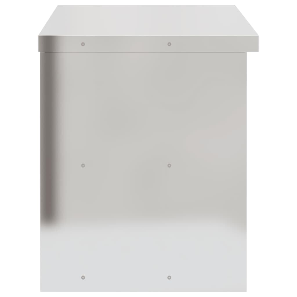 vidaXL Stainless Steel Kitchen Wall Cabinet with Sliding Doors - 43.3x15.7x18.1 in, Silver, Wall-Mount Storage for Commercial Kitchens, Bars, Schools, 376443