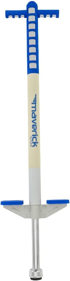 Flybar Maverick Foam Pogo Stick for Kids Age 5 and Up, 40 to 80 Pounds, Pogo Stick for Boys and Girls (Blue/White)