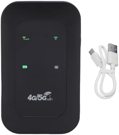 LICAEVEY 4G 300Mbps 10h 10 Portable WiFi Hotspot, High Speed Mobile Router with SIM Card Slot and Indicator Display