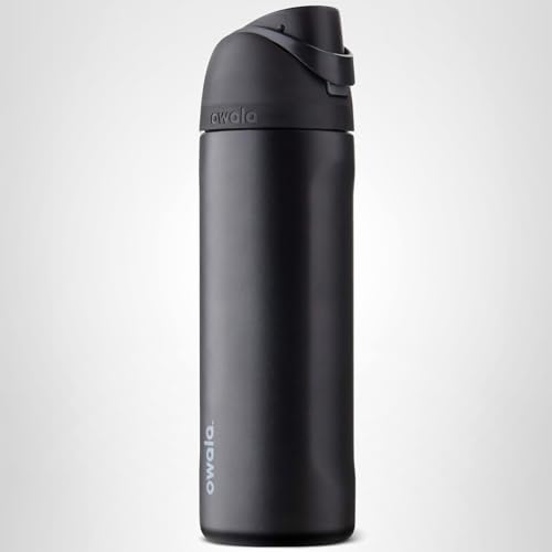 Owala FreeSip Insulated Stainless Steel Water Bottle with Straw, BPA-Free Sports Water Bottle, Great for Travel, 24 Oz, Very, Very Dark
