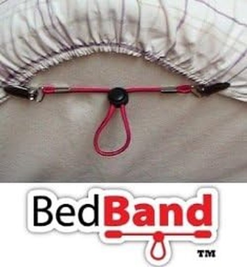 Bed Band | USA-Made Bed Sheet Holder & Gripper - Patented Design for Smooth Sleep - Black, 1 Pack (4 Bands)