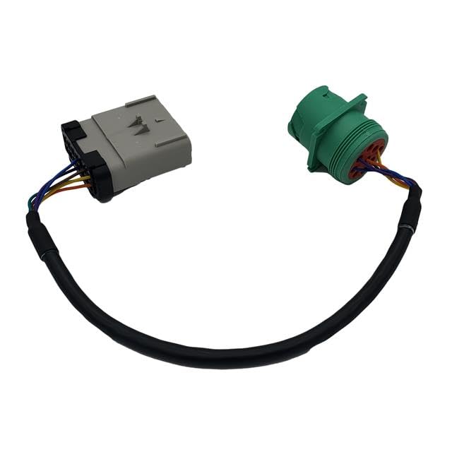 RP1226 J1939 9-Pin 12-Inch Male to ELD Green Male Panel Mount Cable, Automotive Diagnostic Cable