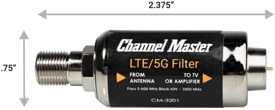 Channel Master LTE/5G 4G, 5G Filter Reduces Pixelation & Signal Issues from LTE, Interference, Indoor/Outdoor Use