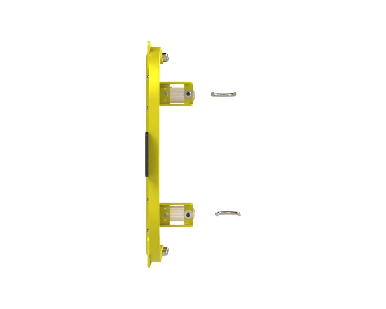 Safety Rail Co. Adjustable Self-Closing Safety Gate for Fall Protection — Powdercoat Yellow, 16-22 inches — OSHA Compliant — Made in USA