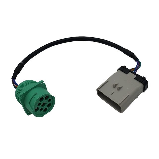 RP1226 J1939 9-Pin 12-Inch Male to ELD Green Male Panel Mount Cable, Automotive Diagnostic Cable