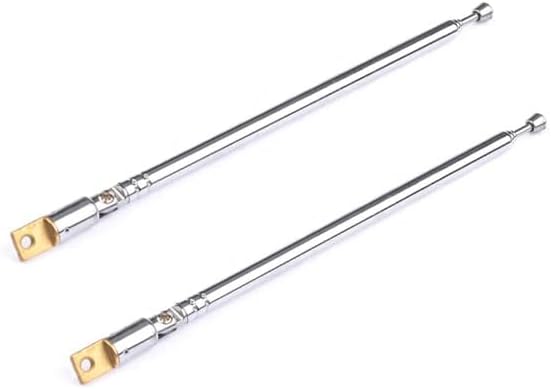 Lhazemu Antenna,37cm 14.6" 4-Sections 4pcs AM FM Radio Universal Length Stainless Steel Radio Antenna for AM FM Radio