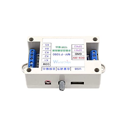 Deeoee 12V-24V MP3 128M Programmable DC WAV Voice Module Sound Player with Box Case TF Card Control for Voice Alarm