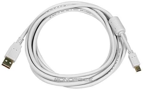 15-Feet 2.0 5pin 28/24AWG (105450) Monoprice USB A Male to Mini-B Male Cable with Ferrite Core (Gold Plated)