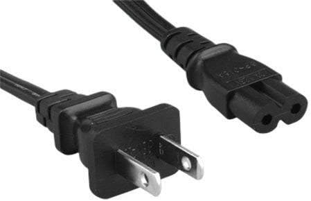 KENTEK 1 2 NEMA1-15P/IEC320 C7 18 10A 125V 8 Feet Prong AC Power Cord AWG Non-Polarized Black Figure Shape
