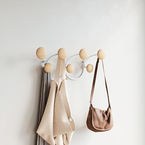 Umbra Dotsy Hanger with 7 Hooks, White/Natural