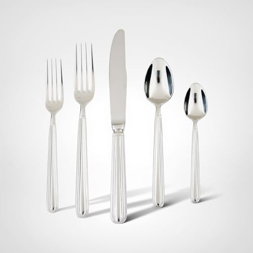 Fortessa Metropolitan 18/10 Stainless Steel Flatware, 5 Piece Place Setting, Service for 1