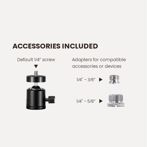 Mount Plus XMA-08 3/8 5/8 360 VESA Ball Head Adaptor for Monitor Arms | & Adapters | Rotation Ball Joint | Mount