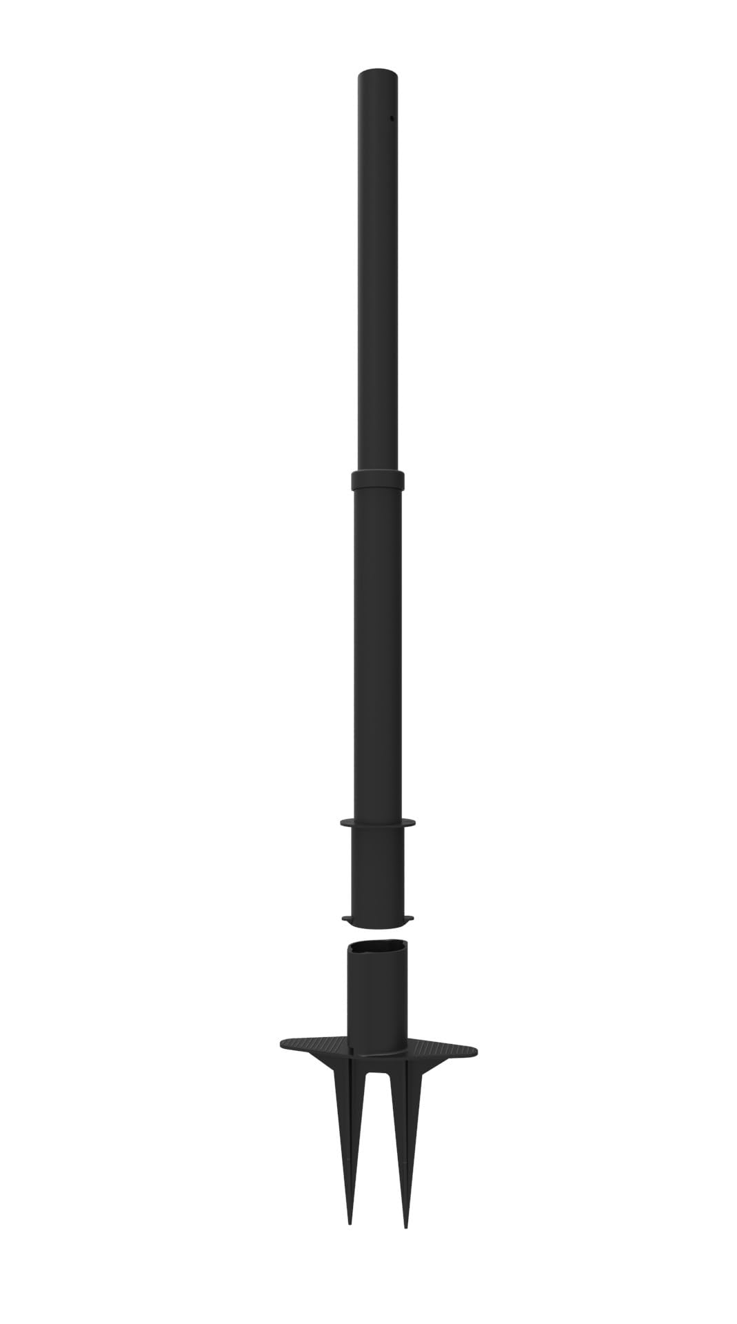 Banner Stakes Crowd Control Plus 15' Retractable Belt Barrier Stanchion Set X1 - Black Blank Banner, 22"-42" Plastic Adjustable Post, Fillable Base (PL4104)
