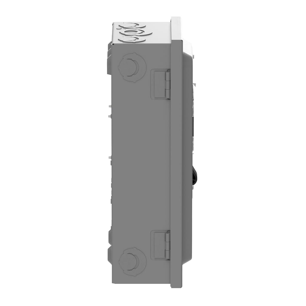 Square D by Schneider Electric VH221N VisiPact Heavy Duty Safety Switch with Viewing Window and Red (On) and Black (Off) Indicators, Fusible 2 Pole, 30A, 240VAC/250VDC, Type 1