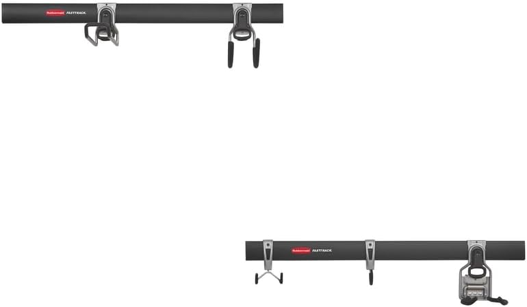Rubbermaid Fasttrack Garage Storage Hooks - 7-Piece Heavy-Duty Tool Organizer Kit | Black