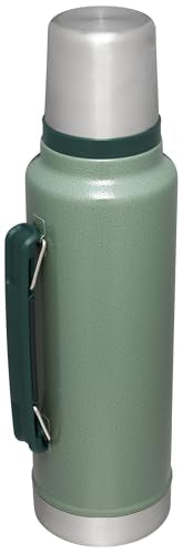 Stanley Classic Legendary Vacuum Bottle 1.5 qt | Wide Mouth with Leakproof Cup Lid | Keep Drinks Hot or Cold | Packable for Travel | Insulated Stainless Steel Thermos | BPA-Free | Hammertone Green