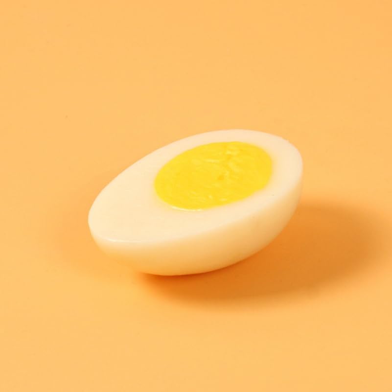 4pcs TOYANDONA Boiled Egg Model PVC Artificial Food Props for Photography Realistic Faux Egg Kitchen Decor for DIY