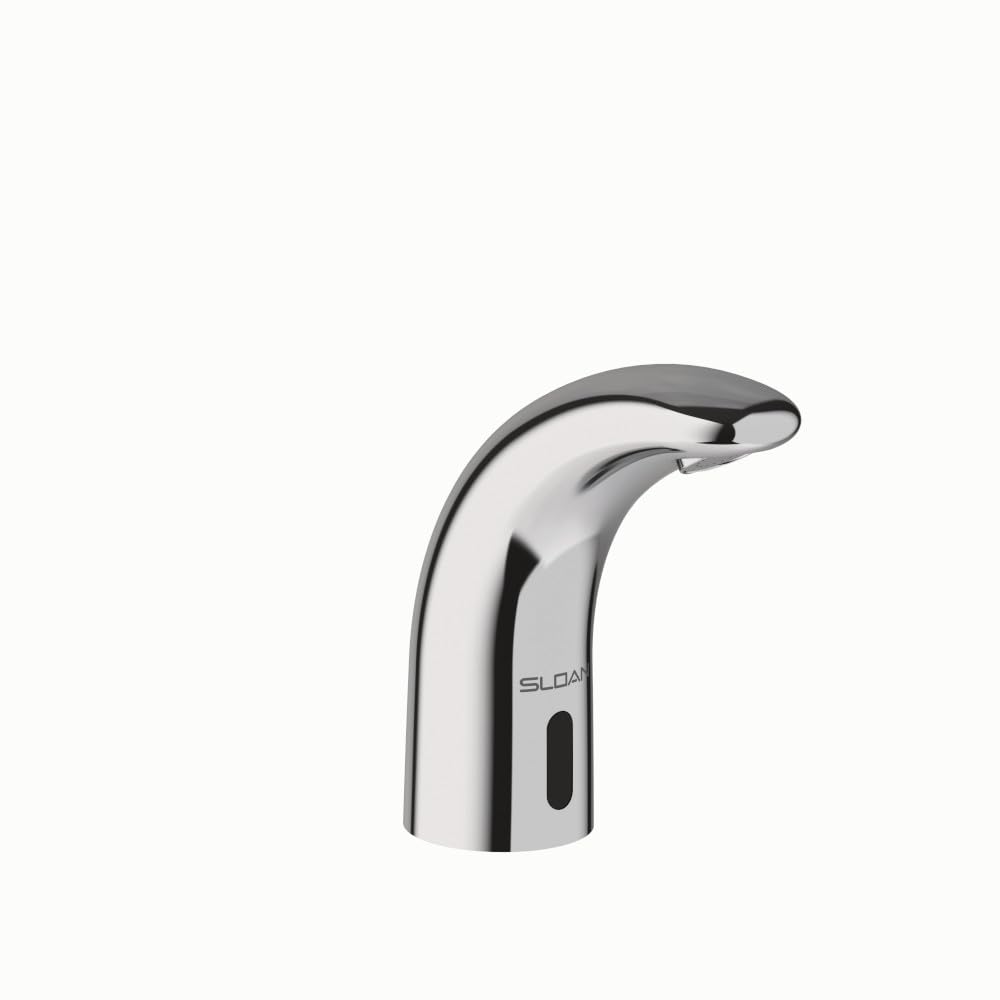 Sloan SF-2400 Sensor Activated Touch-Free Faucet, Commercial Grade with Mounting Hardware - 0.5 GPM Plug Adaptor Power Supply Deck-Mounted Mid Body with Below Deck Mixer, Polished Chrome, 3362133