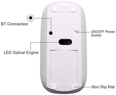 Tsmine 3 Bluetooth Wireless Mouse - Slim Rechargeable, Noiseless Click & Adjustable DPI Levels for Laptop, Tablet