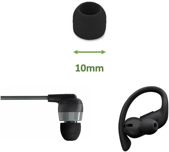 Zotech 10 3.8mm 3.8mm -4.8mm) Black Ear Tips for in-Ear Headphones, Extra Small Kids Size Pairs Soft Silicone Earbuds