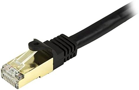 15ft CAT6a 10 RJ45 100W 10GbE (C6ASPAT15BK) StarTech Ethernet Cable - Gigabit Shielded Snagless PoE Patch Cord - STP