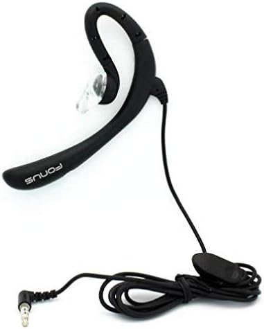 ANSEWIRELESS Headset 3.5mm Wired Mono Earphone w Mic Headphone Single Earbud Hands-Free Microphone Over-The-Ear