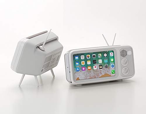 UnnFiko Retro TV Style Desk Mount - Universal Holder for iPhone and Samsung Devices (TV Gray)