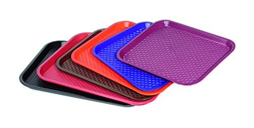 G.E.T. FT-18-BU BPA-Free Cafeteria / Fast Food Tray, 17.5" x 14", Burgundy (Set of 12)