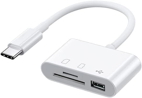 BUBUCAM 3-in-1 USB C SD Card Reader, USB C to Micro SD TF Memory Card Reader, USB Camera Card Reader Adapter