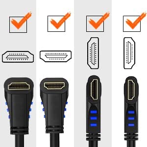 4K 270 4K@60HZ 3ft CableCreation HDMI Cable Right Angle Degree Upward - Supports Ultra HD for Gaming, Streaming