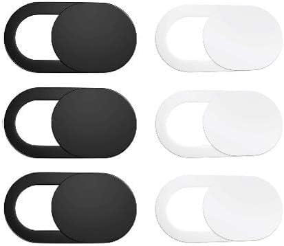 Generic 5 10, (5 Webcam Cover Sticker Slide - Camera Privacy Security Protect for Phone Laptop, Black or White, or Cell