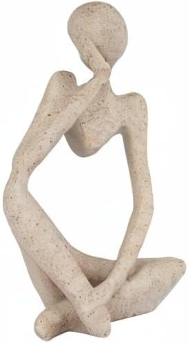 Skiennix Sandstone Resin Thinker Style Abstract Sculpture - Small Collectible Figurine for Home & Office Decor